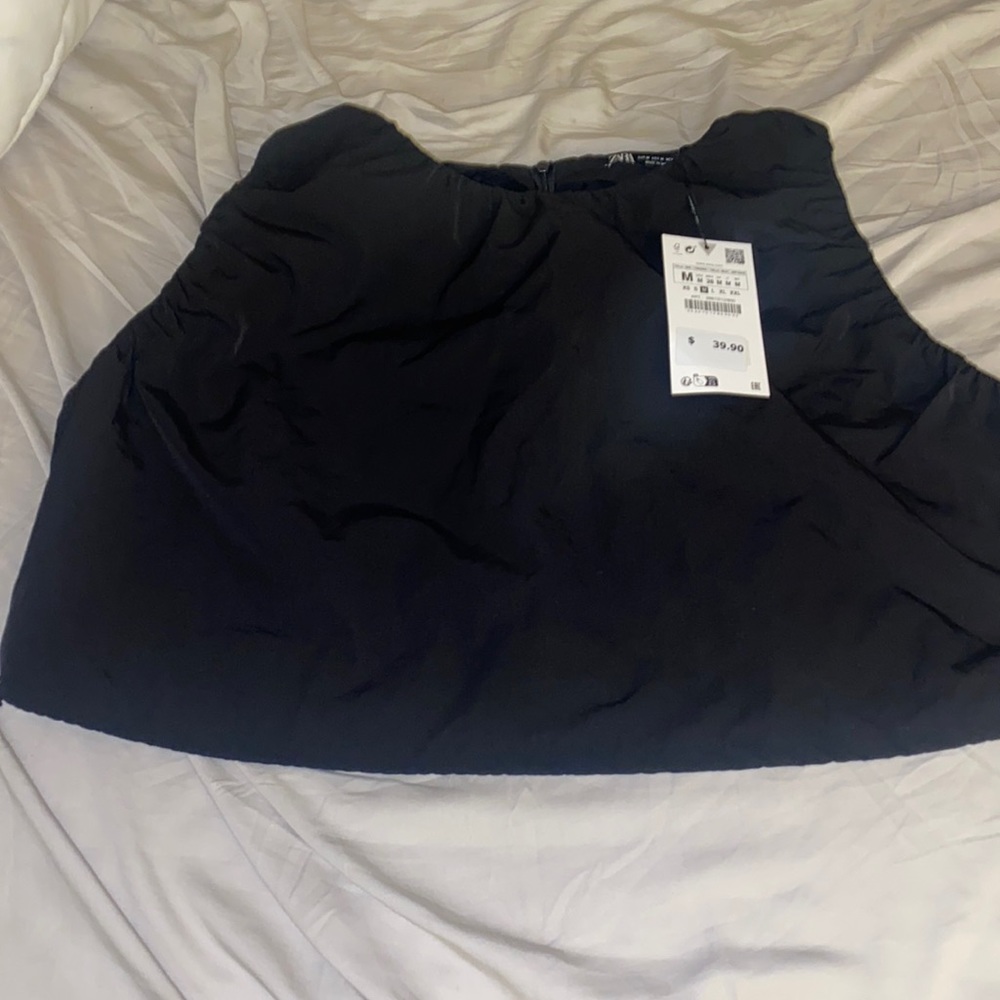 Black Zara Parachute style top